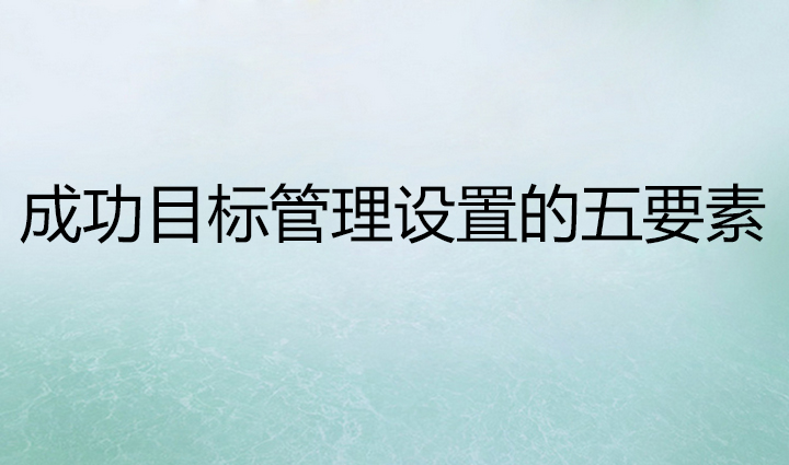 成功目标管理设置的五要素